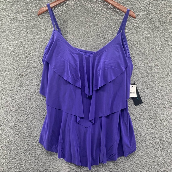 Target Aqua Green Purple Tiered Tankini Swim Top - Picture 2 of 10